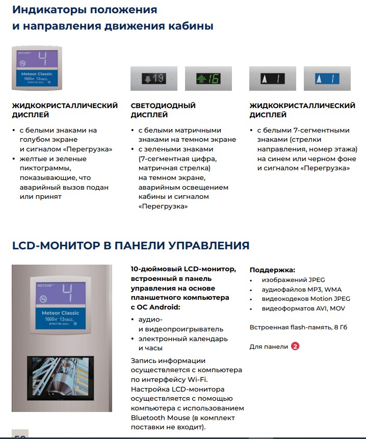 Индикаторы METEOR Lift EVO Индикаторы METEOR Lift EVO